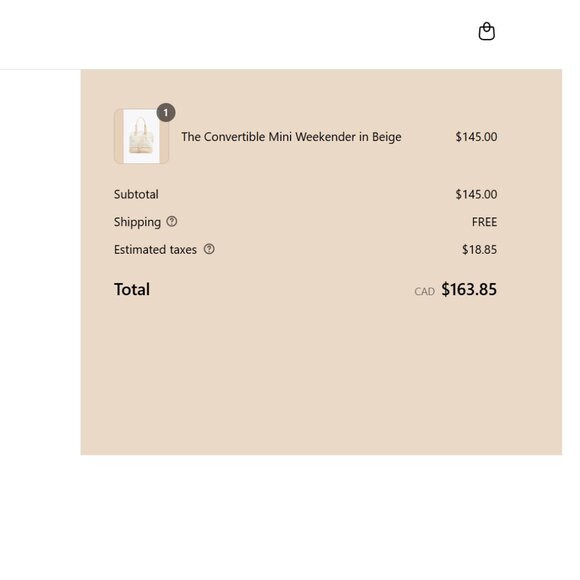 BEIS Convertible Mini Weekender in Beige - Picture 3 of 3